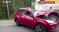 Два грузовика и две легковушки пострадали на Мурманской трассе